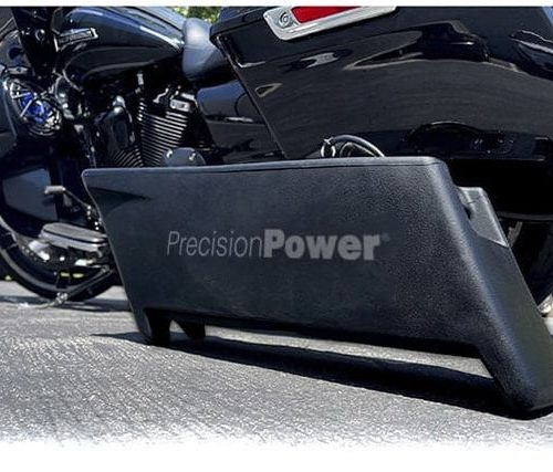 Motorcycle Audio by Precision Power Subwoofer Enclosure Saddlebag Next to Bike. a3022360 cb32 49ff bdec e003d6df3566